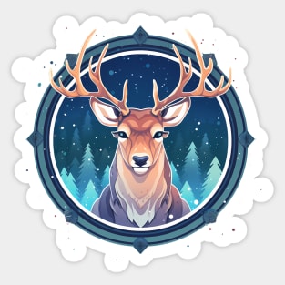 Deer in Ornament, Love Deers Sticker